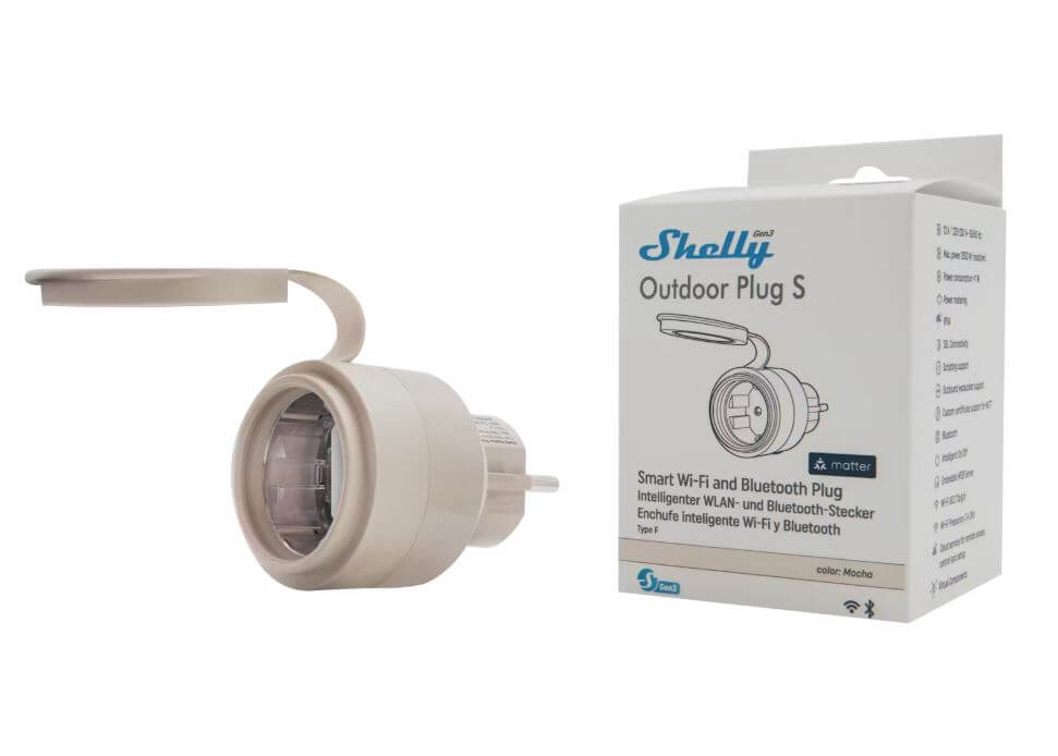 Shelly Outdoor Plug S Gen3 älypistorasia ulos