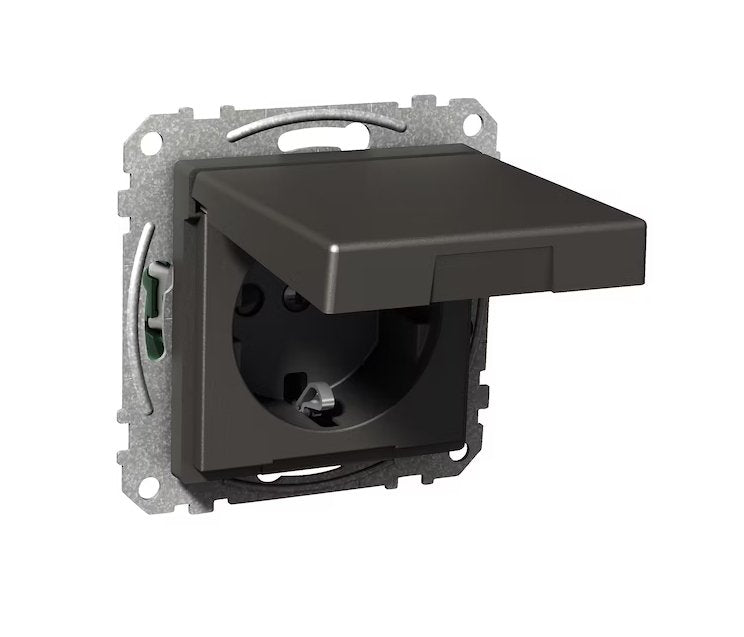 Pistorasia Schneider Electric Exxact 1-osainen 16A IP21 0x UKJ Kansi Antrasiitti