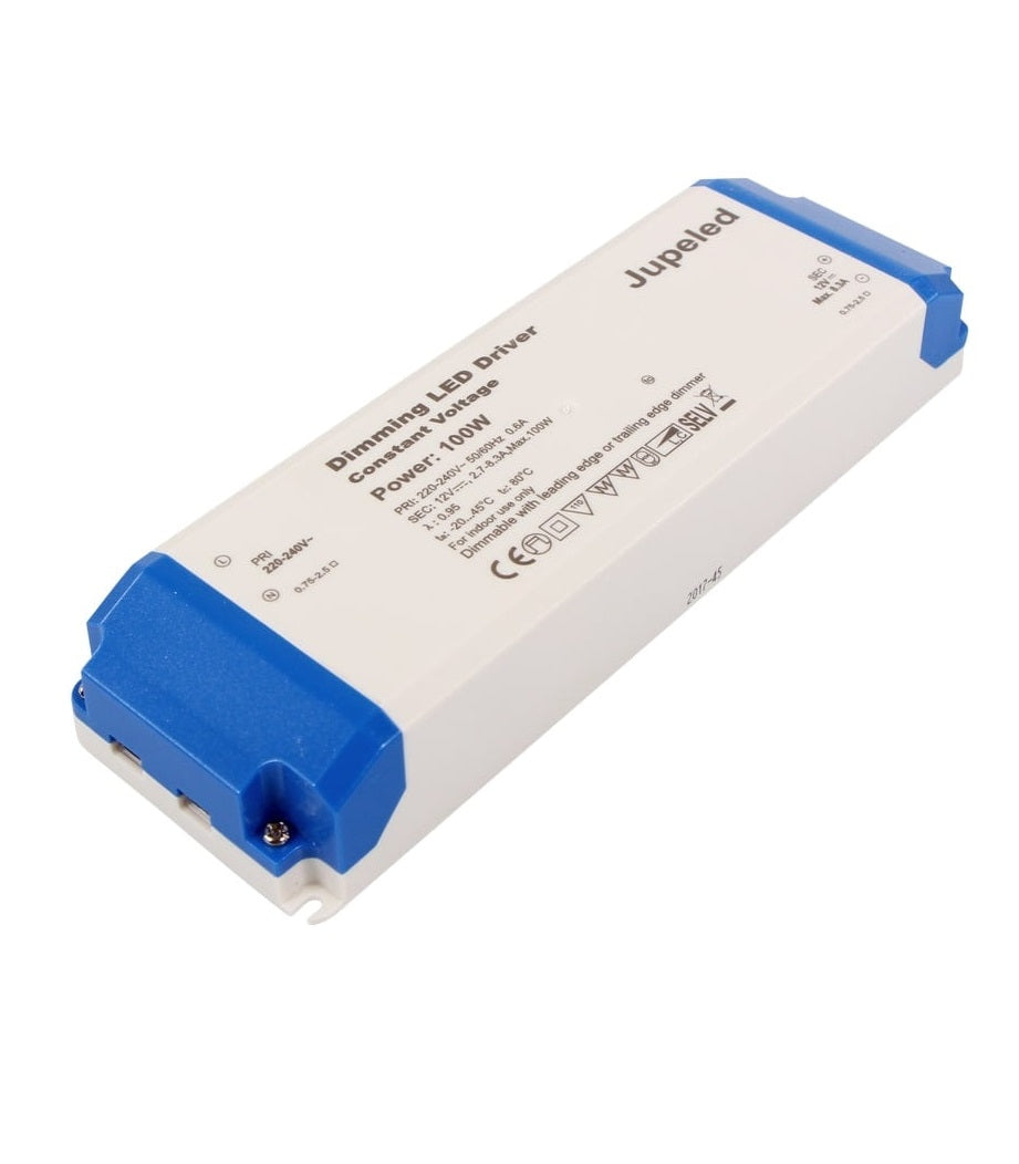 Led-virtalähde Jupeled 100W, 24VDC, IP20, triac-himmennettävä