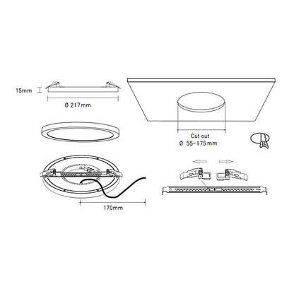 Alasvalo Elife Lantti, 18W, 1620/1770lm, IP20, Ø217*15mm