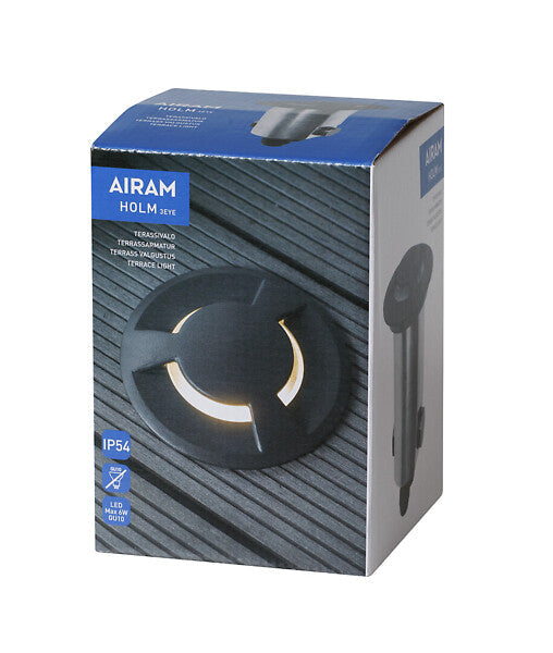 Terassivalo Airam Holm 3eye pakkaus
