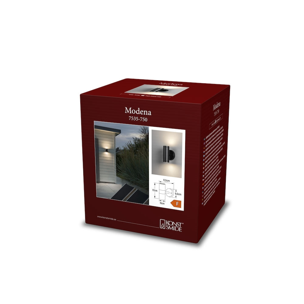 Seinävalaisin Konstsmide Modena 7535-750, 2x4W, 3000K, musta