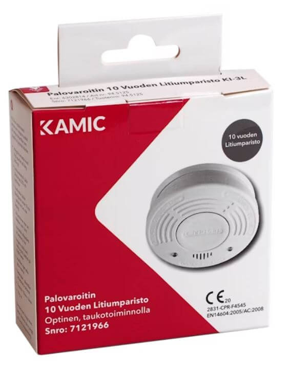Optinen palovaroitin Kamic KI-3L 10 vuoden paristolla