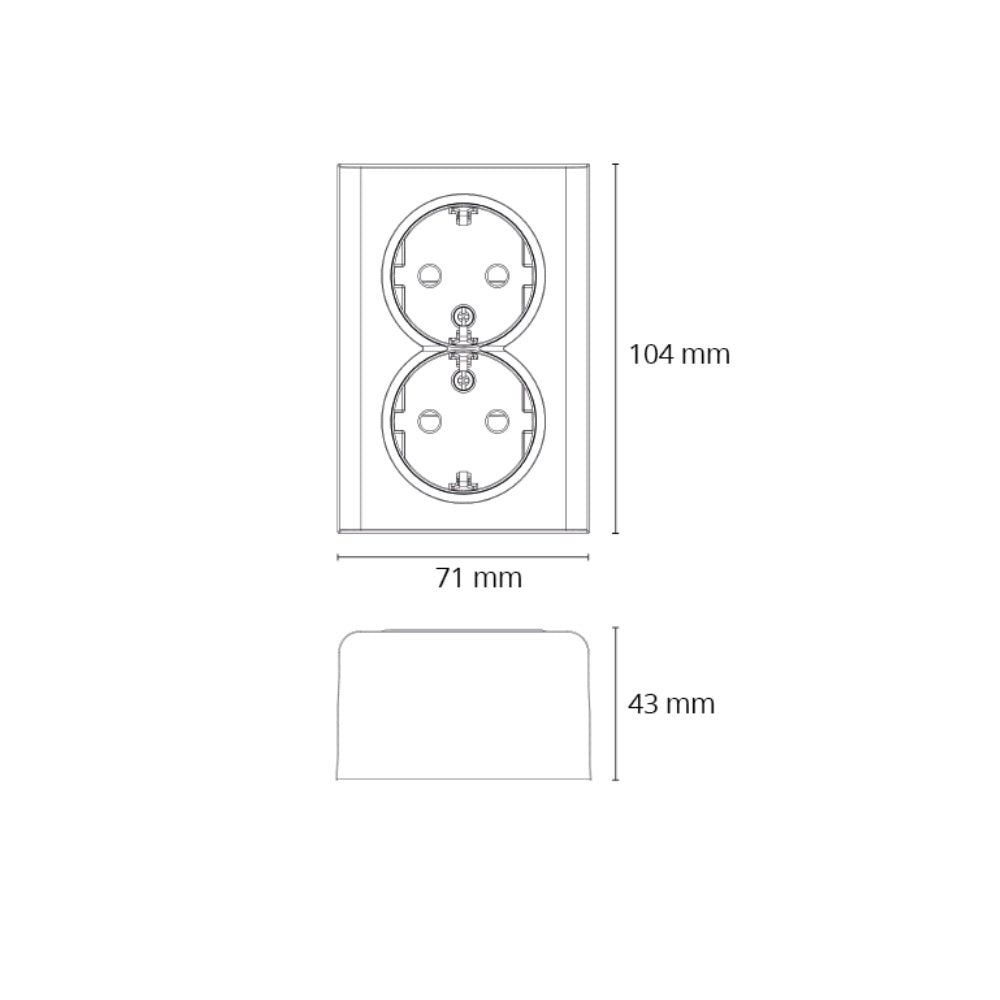 Pistorasia SG Install pinta 2-osainen IP21 Musta