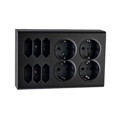 Pistorasia SG Install pinta 4+6 Euro IP21 Musta