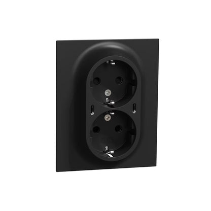 Pistorasia Elko One, 2-osainen, 2xusb-c, 25w, uppoasennus, musta