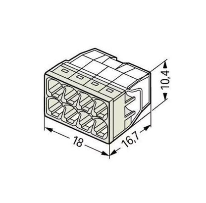8-napainen rasialiitin Wago 2273-208, 0.5-2.5mm²
