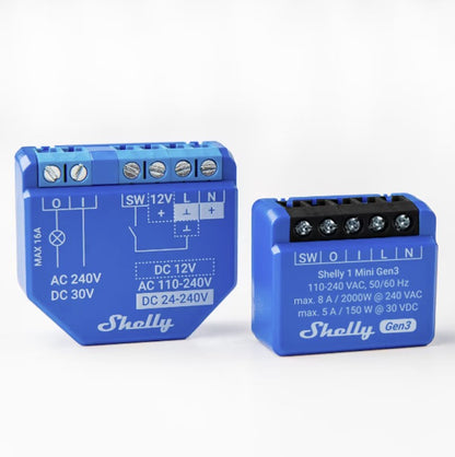 Shelly plus 1 Mini Gen3 ohjelmoitava rele