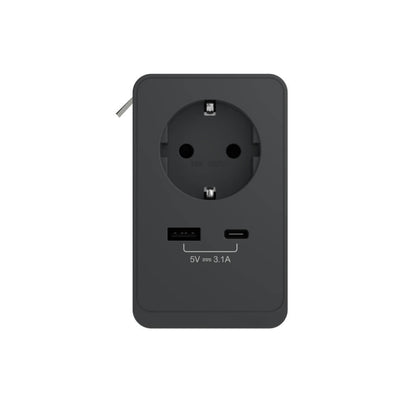 Työpöydän pistorasia Schneider Electric Unica System+, Schuko+USB-A+USB-C, antrasiitti