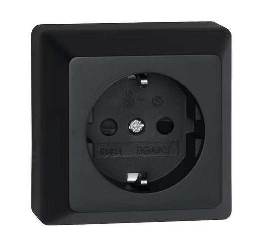 Pistorasia Opal Pinta 1-osainen 16A IP20 PPR Musta