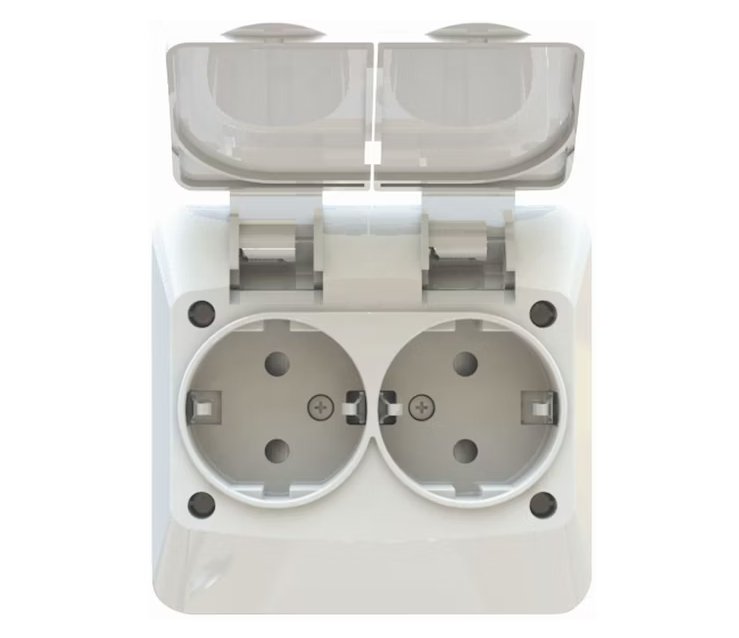 Pistorasia Opal Uppo 2-osainen 16A 250V IP44 Valkoinen