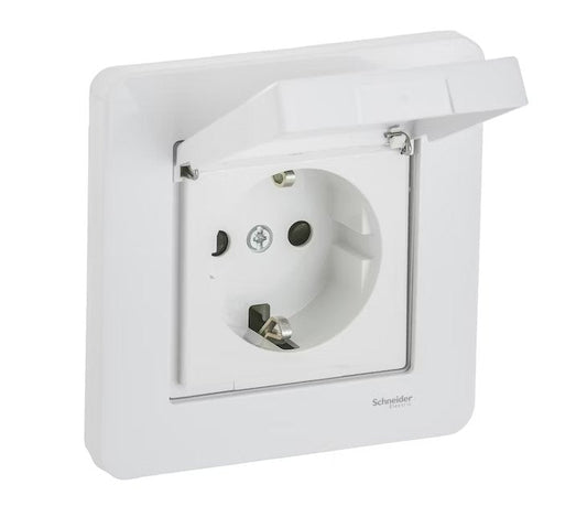 Pistorasia Schneider Electric Exxact 1-osainen 16A 0x UKJ Kansi Valkoinen